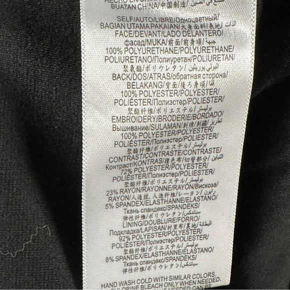 BCBGMaxazria women's embroidered faux leather black mini dress Small NWT - Picture 5 of 6